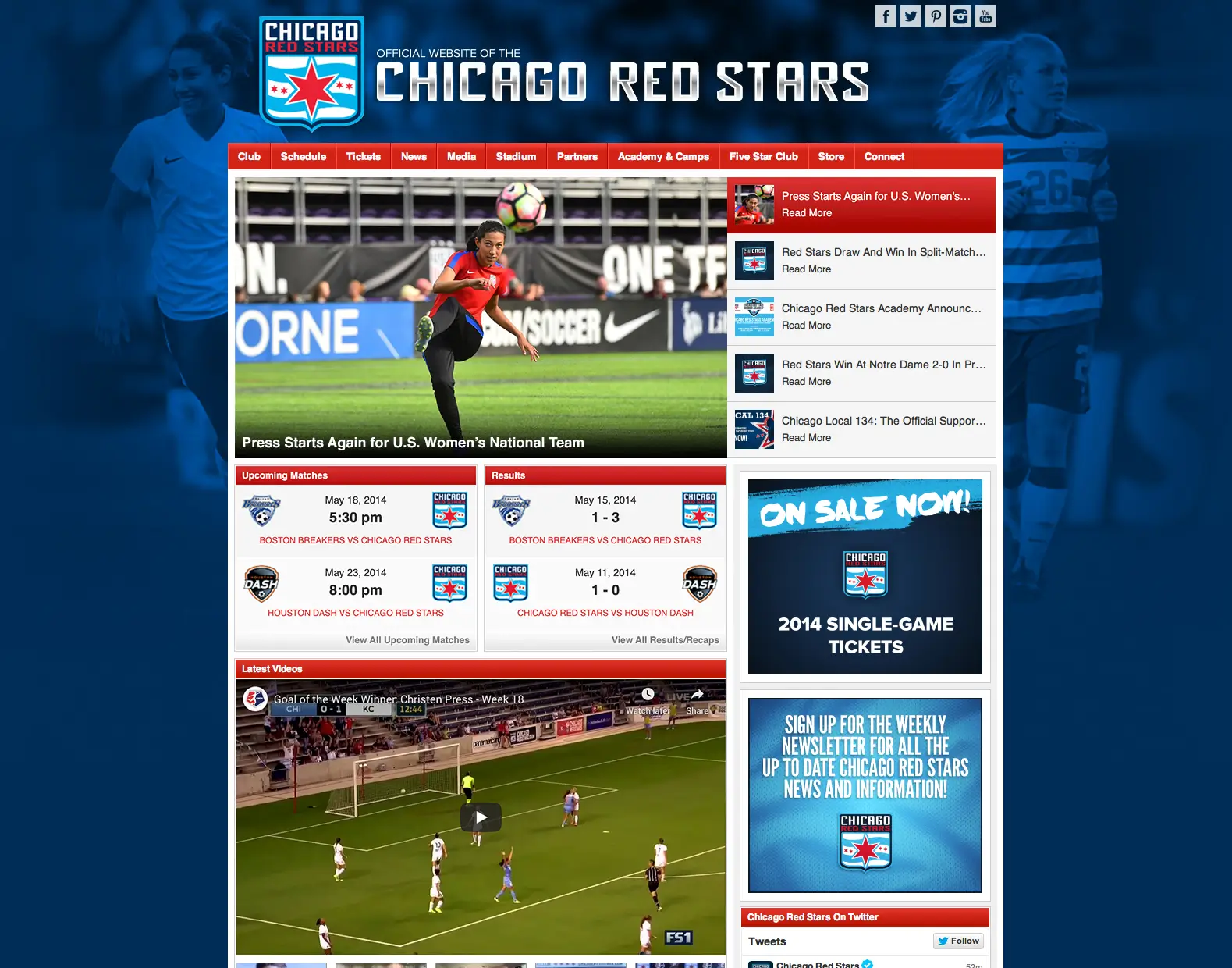 Chicago Red Stars homepage