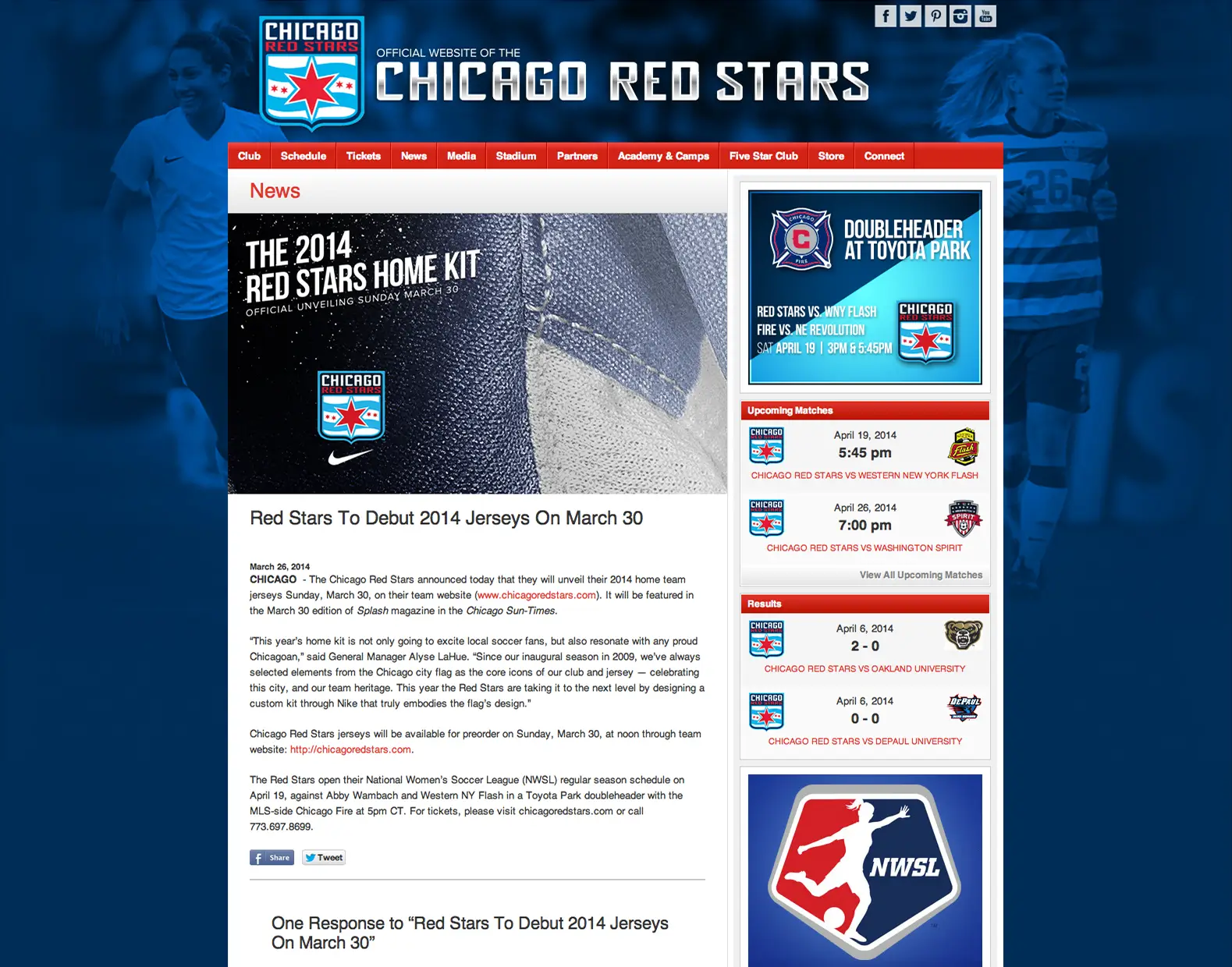 Chicago Red Stars jersey