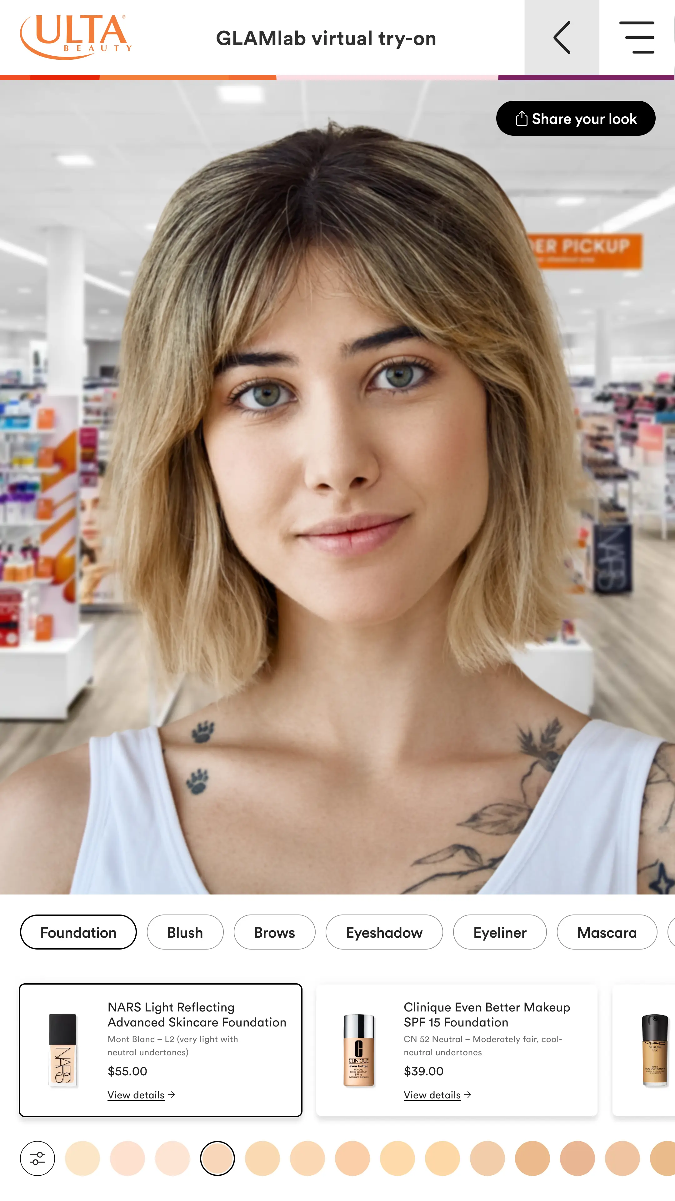 Digitial Mirror GlamLab Try-On