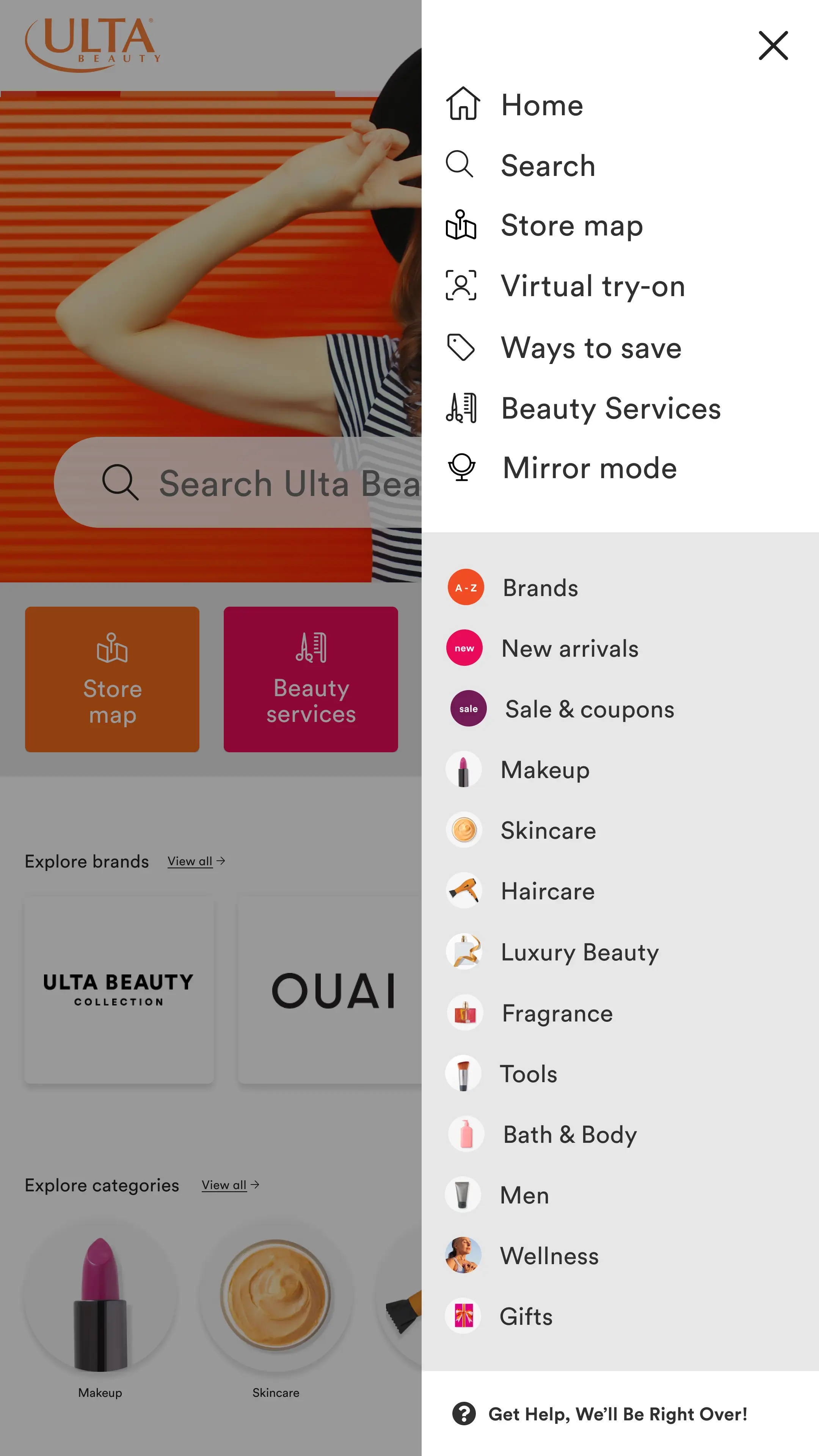 Digitial Mirror menu