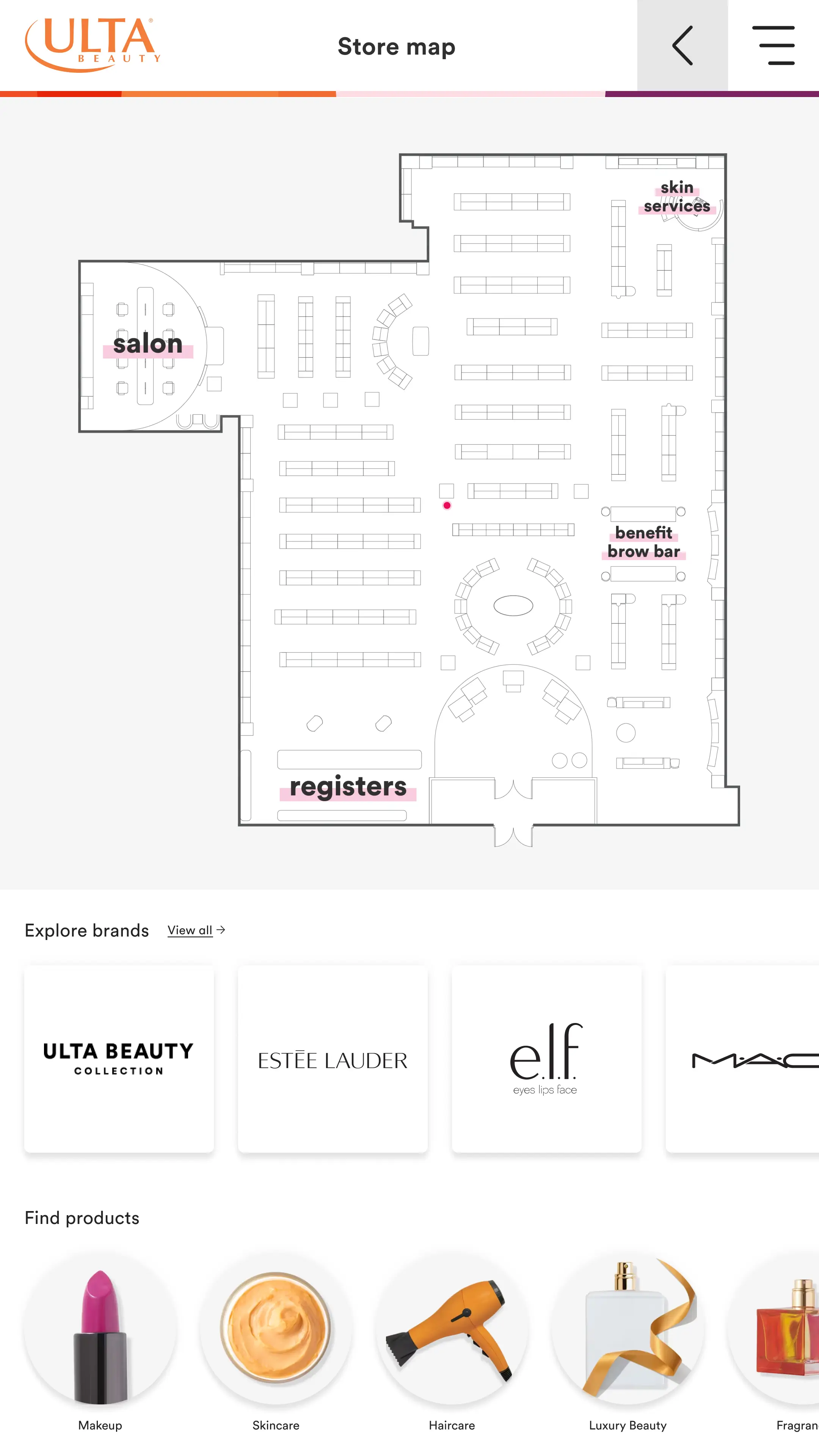 Digitial Mirror store map