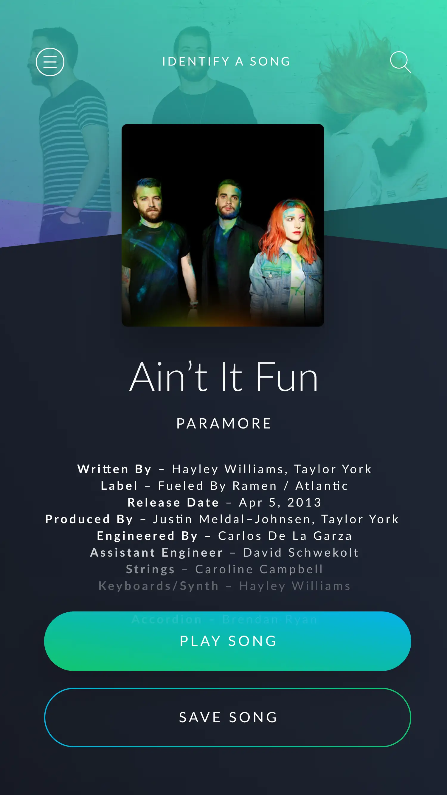 Q101 app search results